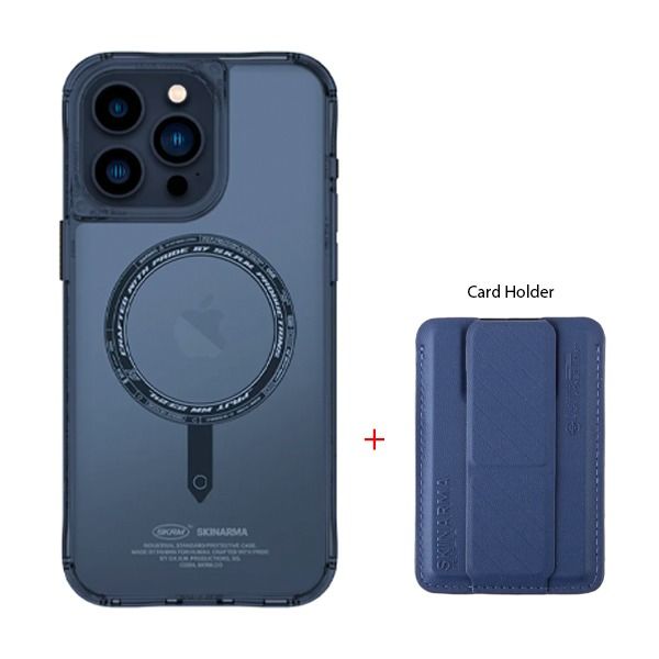كڤر حماية Saido + Kado من SkinArma حامل بطاقات لهاتف iPhone 15 Pro Max مع مسكة متوافق مع MagSafe | أزرق كڤر حماية Saido + Kado من SkinArma حامل بطاقات لهاتف iPhone 15 Pro Max مع مسكة متوافق مع MagSafe | أزرق